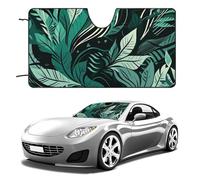 Pare-soleil pliable pour pare-brise de voiture - Protection universelle - Feuilles tropicales vertes - Pour garder votre véhicule au frais - Accessoires d'intérieur de voiture - 140 x 76 cm