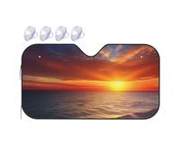 Pare-soleil pliable pour pare-brise de voiture Sea and Sunset 2025 - Pare-soleil de voiture amusant pour fenêtre avant - Protection solaire intérieure de voiture - Taille S