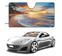 Pare-Soleil Pliable pour Plage et Coucher de Soleil Tropical, Bloque Les Rayons UV, Accessoires d'intérieur de Voiture