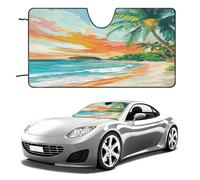 Pare-Soleil Pliable pour Plage et Coucher de Soleil Tropical, Bloque Les Rayons UV, Accessoires d'intérieur de Voiture