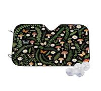 Pare-Soleil Pliable pour Voiture, Motif Champignon et Papillon, Vert foncé, 69 x 130 cm