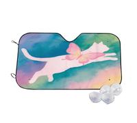 Pare-Soleil Pliable pour Voiture, Motif Chat et Papillon, coloré, 76 x 140 cm