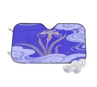 Pare-Soleil Pliable pour Voiture, Motif Iris Aquarelle Violet, 69 x 130 cm