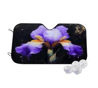 Pare-Soleil Pliable pour Voiture, Motif Iris Noir et Or, 76 x 140 cm