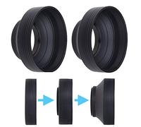 Pare-soleil pour appareil photo - Caoutchouc - Ensemble de 2 - Pliable en 3 étapes - Pare-soleil - Réduit les reflets des lentilles - Protège contre la lumière de soleil excessive pour des photos