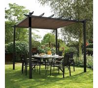Pare-soleil pour auvent de jardin, pergola, ombrage, maille, respirant, indéchirable, bord renforcé en maille, résistant à la déchirure, pour jardin, pergola, plante, balcon, courbe, marron, 4 x 5 m