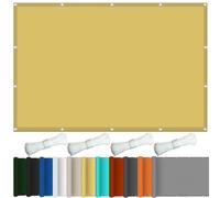 Pare-soleil pour balcon - Facile à installer - Avec œillets et attaches - Protection UV - Imperméable - 1,5 x 5 m - Jaune sable