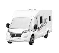 Pare-Soleil pour Camping-Car, Couverture Thermique de Pare-Brise Externe Toutes-Saisons, Protection UV Chaleur & Étanche, Film Aluminium Argenté [INCLUS Poches Amovibles & Housse de Rangement]