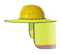 Pare-soleil pour casque de sécurité haute visibilité, visière à bord complet avec rabat de cou et bande réfléchissante, accessoires d'ombrage en maille non inclus jaune