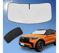 Pare-soleil pour Ford Explorer 2020-2024 2025 - 4 couches - Pare-soleil de fenêtre avant sur mesure - Pour Explorer SUV ST XLT, Limited, Platinum Sun Visor 240T Bloque les rayons UV - Accessoires de