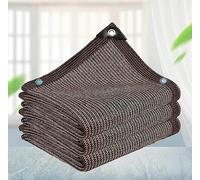 Pare-soleil pour jardin - 2 x 2 m - Distance entre 90 % des trous : 1 m - Avec œillets - Bâche en maille isolante - Pour jardin/balcon/cour - Tailles personnalisables - Marron - 3 x 5 m