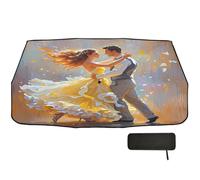 Pare-soleil pour pare-brise de voiture, 147 x 75 cm, danseurs impressionnistes, jaune, orange, rotation à 360°, protection UV et chaleur pour voitures, SUV, camions