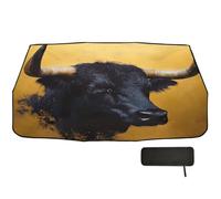 Pare-soleil pour pare-brise de voiture, 147 x 75 cm, motif vache noire en or, rotation à 360°, protection UV et chaleur pour voitures, SUV, camions