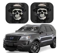 Pare-soleil pour pare-brise de voiture, chapeau de magicien, tête de mort, pare-soleil pliable pour voiture, SUV intérieur de voiture offrant une protection complète