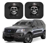Pare-soleil pour pare-brise de voiture, chapeau noir et blanc, tête de mort, pare-soleil pliable pour voiture, SUV, pare-soleil intérieur de voiture offrant une protection complète