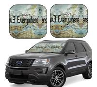 Pare-soleil pour pare-brise de voiture « I Haven't Been Everywhere But Its On My List » - Pare-soleil pliable pour pare-brise de voiture SUV - Offre une protection complète