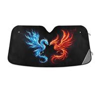 Pare-soleil pour pare-brise de voiture, motif dragon de feu phénix, pare-soleil pliable, bloque les rayons UV