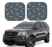 Pare-soleil pour pare-brise de voiture, motif feuilles de lézard de gecko, vert, pliable, pare-soleil d'intérieur de voiture SUV offrant une protection complète