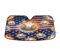 Pare-soleil pour pare-brise de voiture, pare-soleil, feu de baseball, bouclier thermique pliable, couverture de fenêtre avant - 140 x 70 cm