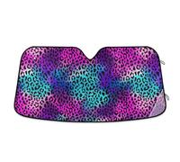 Pare-soleil pour pare-brise de voiture pliable - Motif peau de léopard - Noir/rose/violet - 145 x 80 cm