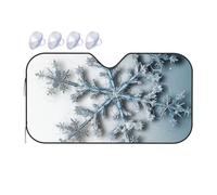 Pare-soleil pour pare-brise de voiture transparent flocon de neige, pare-soleil universel pour fenêtre de voiture, bloquant la chaleur et les rayons UV, pare-soleil pliable pour protection intérieure