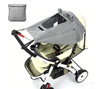 Pare Soleil pour Poussette, Baby Pushchair Auvent Parasol Poussette pour Bébé avec Protection UV avec Fenêtre de Visualisation, Housse de Protection Solaire pour Landau, Couverture de Anti-UV, Gris