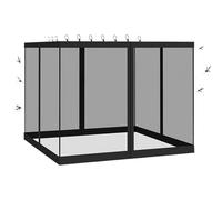 Pare-soleil pour tonnelle, pergola de ventilation, 3 x 3 m, anti-moucherons et résistant aux UV pour extérieur, niche, terrasse, pique-nique, jardin, terrasse, camping-car