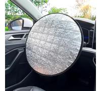 Pare-Soleil pour Volant | 43cm Protection Solaire pour Volant | Protection Thermique de Couverture de Volant Voiture | Bouclier Thermique en Feuille d'aluminium Pliable pour Voiture, SUV, Camion