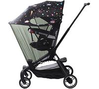 Pare Soleil Poussette Bébé Universel Housse de Soleil Poussette avec Moustiquaire Anti-Insectes Auvent de Landau Anti-soleil Couverture de Soleil pour Poussette Anti-Vent/Pluie Ombrelle Anti-UV