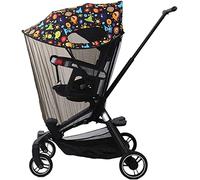 Pare Soleil Poussette Bébé Universel Housse de Soleil Poussette avec Moustiquaire Anti-Insectes Auvent de Landau Anti-soleil Couverture de Soleil pour Poussette Anti-Vent/Pluie Ombrelle Anti-UV