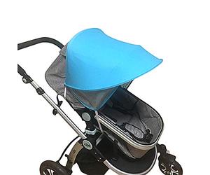 Pare-soleil Poussette Bébé Universelle Légère Couverture Auvent de Poussette Protection Solaire Coupe-Vent Imperméable Ombrelle à Landau Parasol Pliable Accessoires Anti-UV