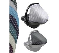 Pare-soleil [Protection solaire pour coque bébé] compatible avec Maxi Cosi Pebble groupe 0+ (étoiles gris clair) + KP