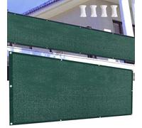 Pare-soleil rectangulaire 70 x 775 cm - Protection UV - Avec œillets et attaches pour terrasse - Vert foncé pour une meilleure intimité