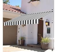 Pare-soleil réglable sur pied pour jardin, parc, balcon, protection contre la pluie et le soleil, montage facile, noir et blanc