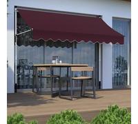 Pare-soleil réglable sur pied pour terrasse, jardin et balcon, protection contre la pluie et le soleil, montage facile, idéal pour une utilisation en extérieur (rouge vin et blanc)