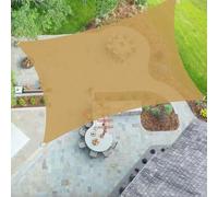 Pare-soleil résistant aux UV - 4 x 6 m - Sable - Auvent rectangulaire pour terrasse, cour, étang - Pergola - Auvent perméable avec bords incurvés pour une protection solaire maximale