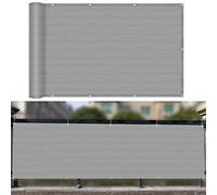 Pare-soleil respirant pour balcon - 130 x 400 cm - Avec attaches de câble - Sans perçage - Pour balustrade de jardin - Solution d'ombrage grise pour l'extérieur