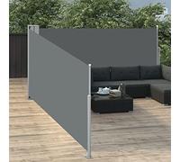 Pare-soleil rétractable - 100 x 1000 cm - Pare-vent latéral - Protection UV - Pour terrasse et balcon - Roulement automatique - Tissu anthracite exclusif