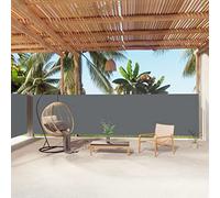 Pare-soleil rétractable 160 x 1000 cm pour extérieur, balcon, protection UV, terrasse, séparateur automatique, design anthracite élégant