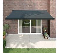 Pare-soleil rétractable - 4 x 3 m - Auvent motorisé/manuel pour balcon, terrasse, jardin - Couleur anthracite - Résistant aux intempéries - Installation facile