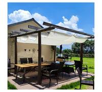Pare-soleil rétractable en forme de U pour pergola et terrasse - Pergola de rechange avec matériel et câble - 1,2 x 18 m (l x L x L)