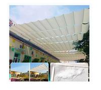 Pare-soleil rétractable - Housse de pergola réglable avec kit d'installation pour patio, terrasse, jardin, pavillon (B2,8 x L15 m)