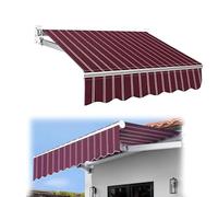 Pare-soleil rétractable imperméable 3 x 1,5 m Protection UV pour extérieur, terrasse, camping, facile à installer, solution d'ombrage réglable