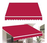 Pare-soleil rétractable imperméable en polyester 300 g/m² pour extérieur, jardin, terrasse, 3,4 x 1,5 m, rouge durable, protection UV.