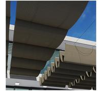 Pare-soleil rétractable ondulé pour pergola extérieur, voile d'ombrage pour terrasse, porche, terrasse de jardin, marron (l 3 x L 14 m)