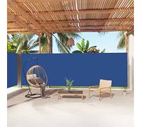 Pare-soleil rétractable pour extérieur, 200 x 1000 cm, protection UV, pour terrasse et balcon, bleu - Séparateur d'intimité - Enrouleur automatique - Pour extérieur
