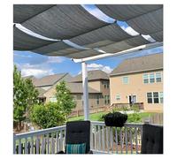 Pare-soleil rétractable pour pergola - Housse de rechange avec kit d'installation pour terrasse, véranda, porche - Solution d'ombrage pour extérieur, gris, 1,2 x 8 m, protection UV et résistant à