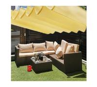 Pare-soleil rétractable - Voile ondulée - Protection solaire pour pergola - Avec kit de montage - Auvent d'extérieur pour terrasse - Beige - 1 x 11,36 m