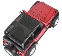 Pare-Soleil supérieur en Maille pour Pare-Soleil, Protection UV sur Toute la Longueur pour Jeep Wrangler TJ YJ 1987-2006 2 Portes.,Noir