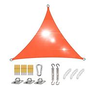 Pare-soleil triangulaire imperméable 4 x 4 m - Auvent de jardin avec protection UV - Abri résistant aux intempéries avec kit de matériel pour patio, terrasse, pergola, arrière-cour